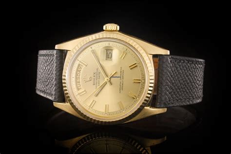 rolex day date mit lederband|Rolex watch day date.